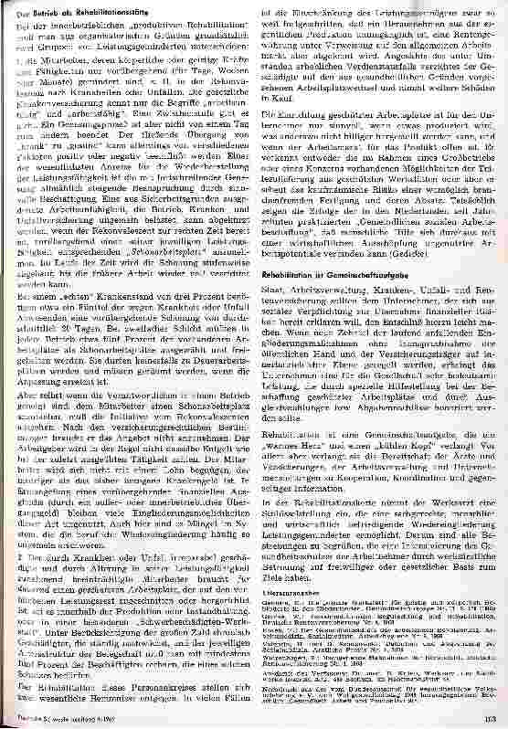 Vorschauseite 4: Werksärztliche Gedanken zur Eingliederung Leistungsgeminderter