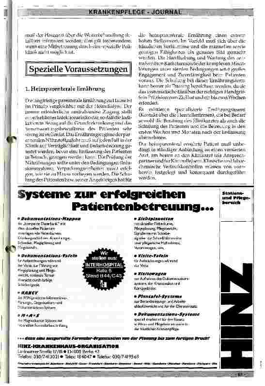 Vorschauseite 4: Wann kann ein Patient mit künstlicher Ernährung nach Hause entlassen werden?
