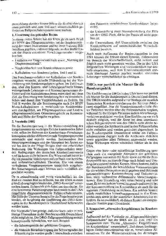 Vorschauseite 2: Weiterentwicklung des Entgeltsystems der Krankenhäuser Erfahrungsbericht des BMA zu KHG