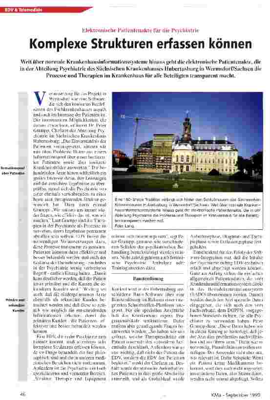 Vorschauseite 1: Komplexe Strukturen erfassen können Elektronische Patientenakte für die Psychiatrie