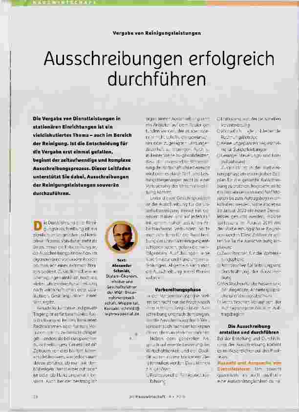Vorschauseite 1: Ausschreibungen erfolgreich durchführen