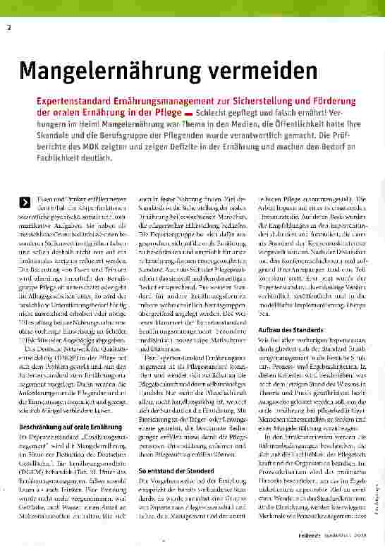 Vorschauseite 1: Mangelernährung vermeiden