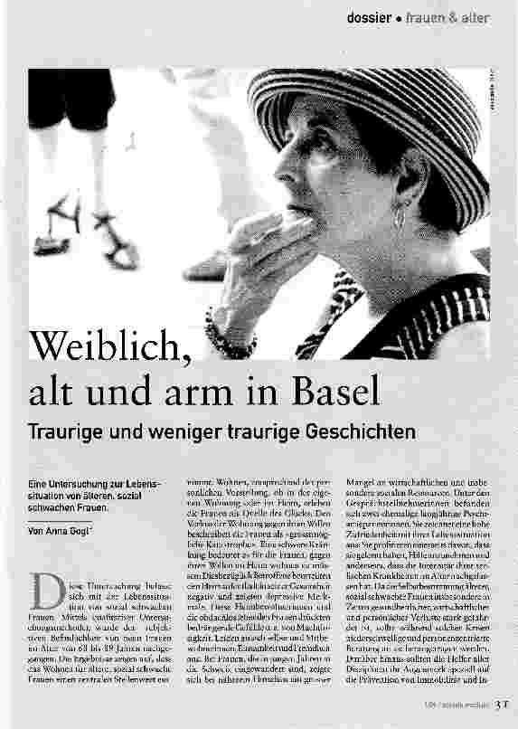 Vorschauseite 1: Weiblich, alt und arm in Basel