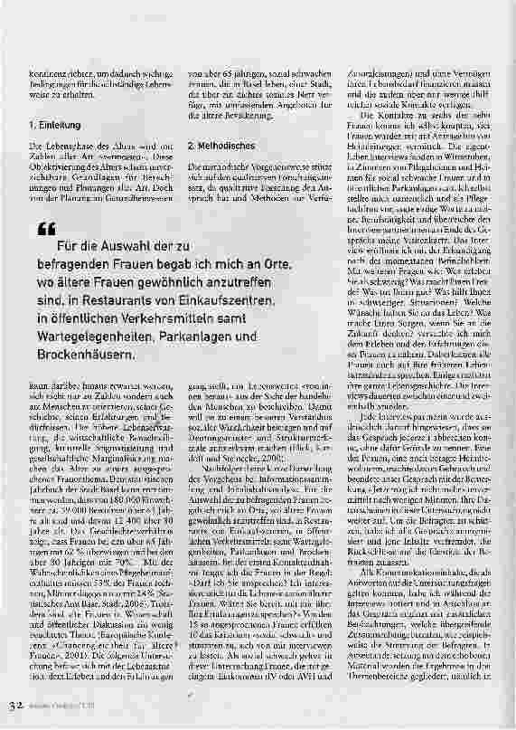 Vorschauseite 2: Weiblich, alt und arm in Basel