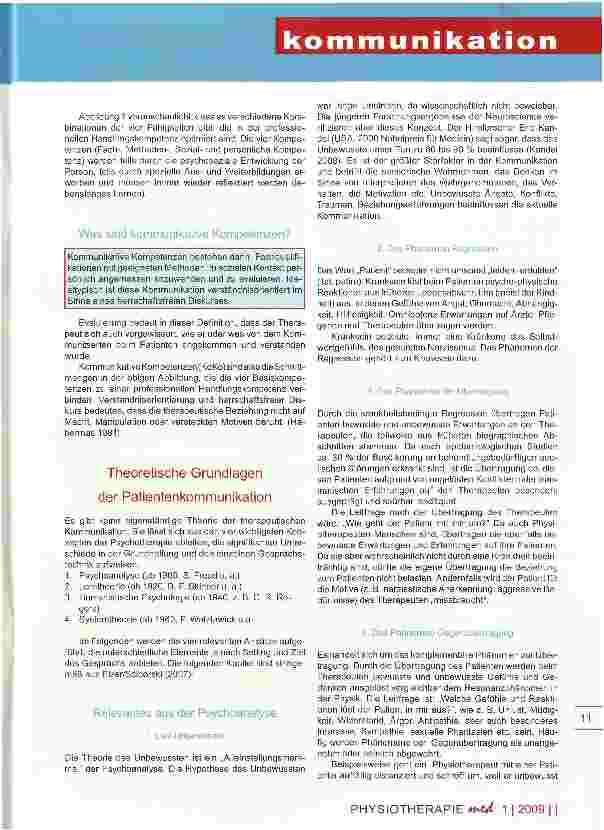 Vorschauseite 3: Zur kommunikativen Kompetenz in der Physiotherapie