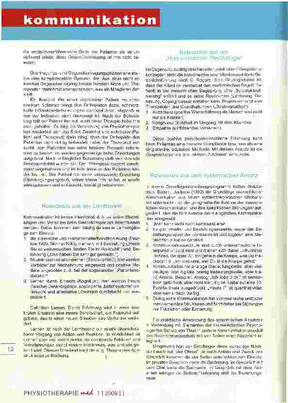 Vorschauseite 4: Zur kommunikativen Kompetenz in der Physiotherapie