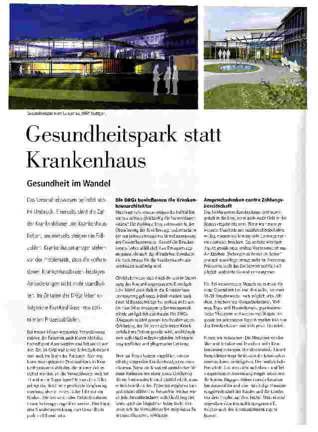 Vorschauseite 1: Gesundheitspark statt Krankenhaus