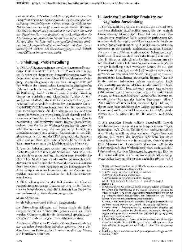 Vorschauseite 2: Lactobacillus-haltige Produkte im Spannungsfeld Arzneimittel-Medizinprodukte — Erläuterung von Metabolismus bzw. metabolischen Reaktionen aus biochemischer Sicht