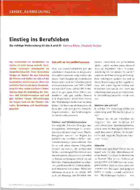 Vorschauseite 1: Einstieg ins Berufsleben