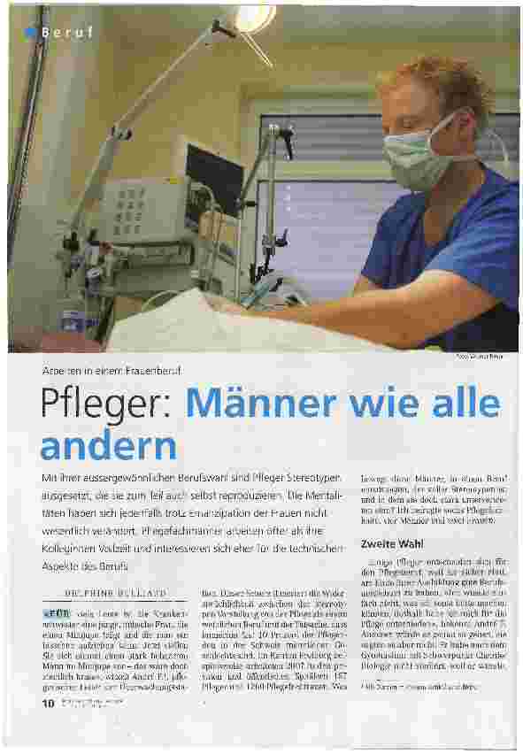 Vorschauseite 1: Pfleger: Männer wie alle andern