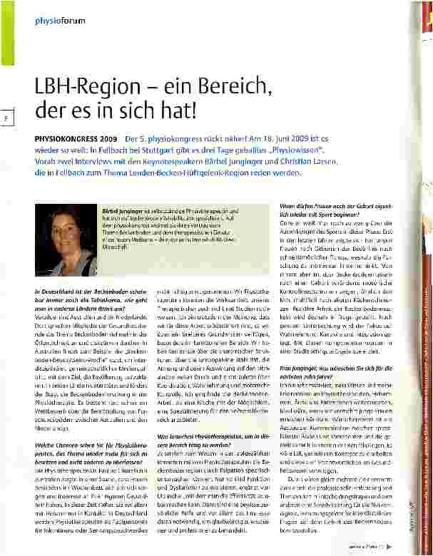 Vorschauseite 1: LBH-Region - ein Bereich, der es in sich hat!