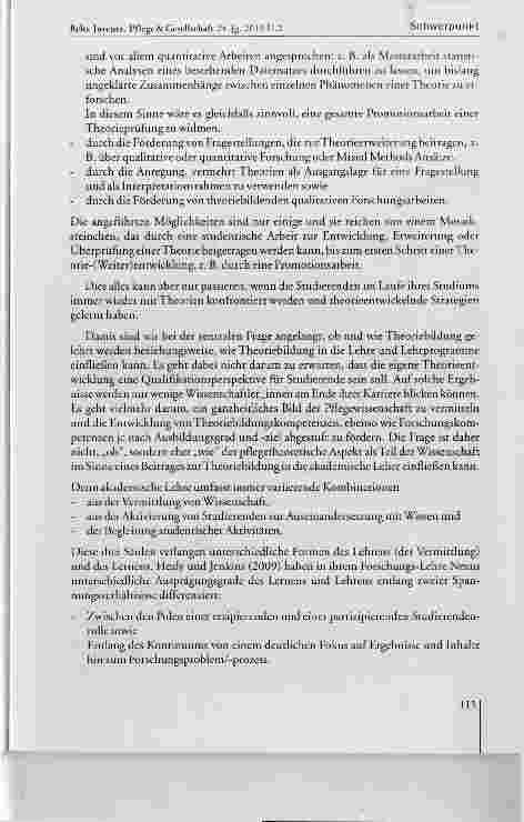 Vorschauseite 6: Was Hänschen nicht lernt, lernt Hans nimmermehr? Ein Beitrag über die Rolle der Lehre im Zusammenhang mit der Theorieentwicklung in der Pflege