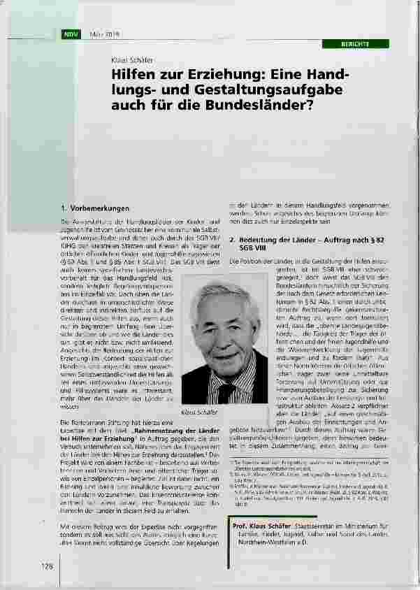 Vorschauseite 1: Hilfen zur Erziehung: Eine Handlungsund Gestaltungsaufgabe auch für die Bundesländer?