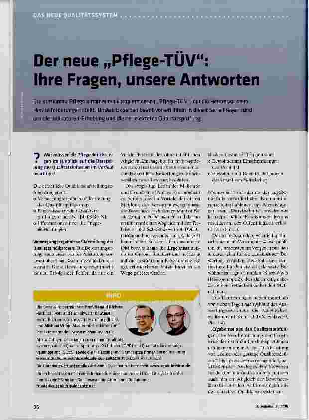 Vorschauseite 1: Der neue Pflege-TÜV Ihre Fragen, unsere Antworten