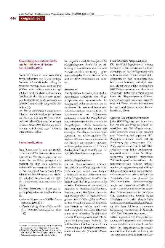 Vorschauseite 4: Die elektronische Anwendung der NANDA-, NOCund NIC-Klassifikationen und Folgerungen für die Pflegepraxis
