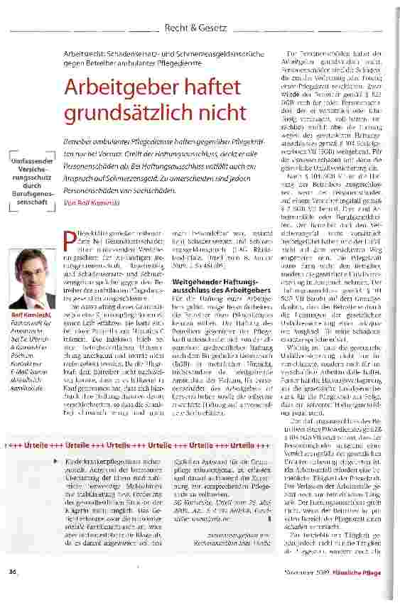 Vorschauseite 1: Arbeitgeber haftet grundsätzlich nicht