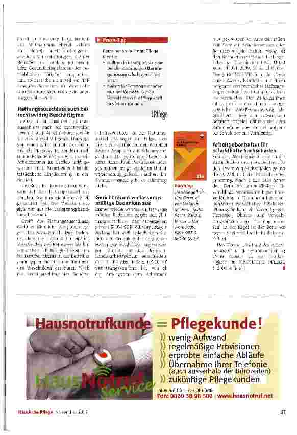 Vorschauseite 2: Arbeitgeber haftet grundsätzlich nicht