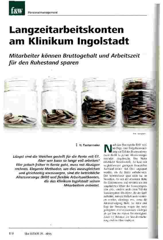 Vorschauseite 1: Langzeitarbeitskonten am Klinikum Ingolstadt