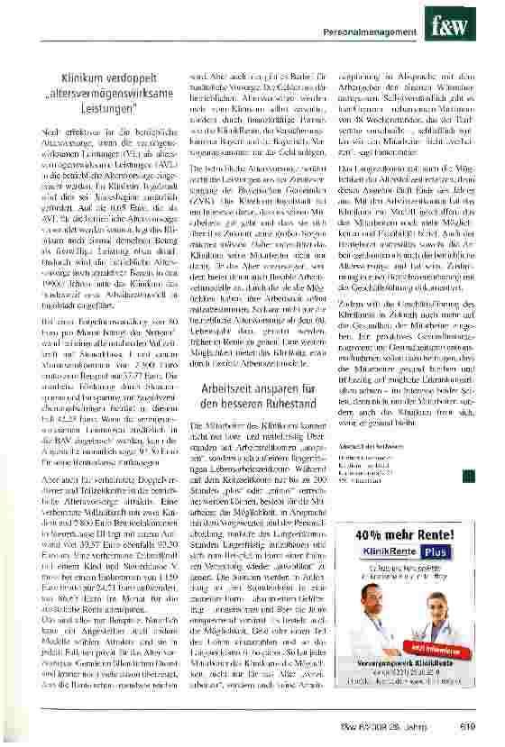 Vorschauseite 2: Langzeitarbeitskonten am Klinikum Ingolstadt
