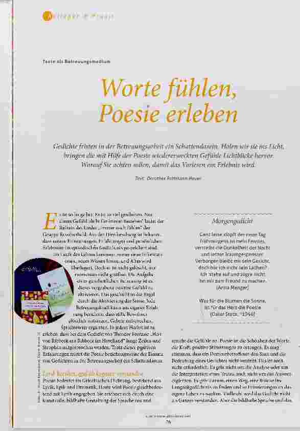 Vorschauseite 1: Worte fühlen, Poesie erleben