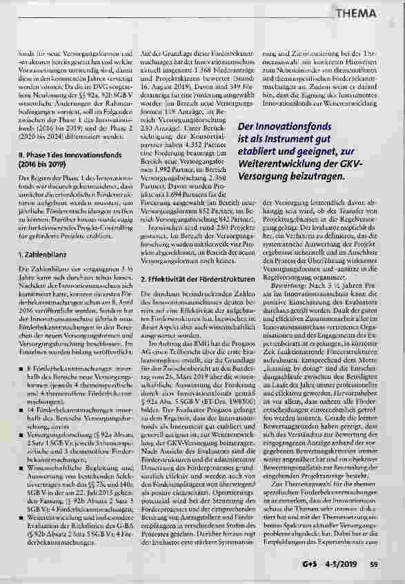 Vorschauseite 2: Innovationsfonds Anschub für neue Versorgungsformen und -Strukturen?