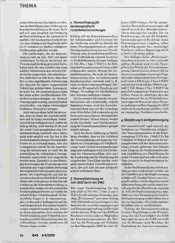 Vorschauseite 5: Innovationsfonds Anschub für neue Versorgungsformen und -Strukturen?