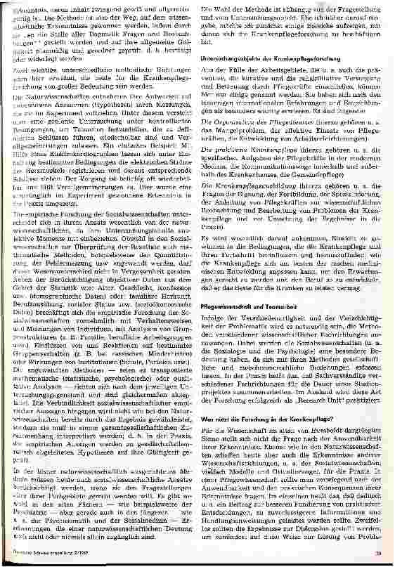 Vorschauseite 3: Die Krankenpflege als wissenschaftliches Forschungsgebiet der Medizin