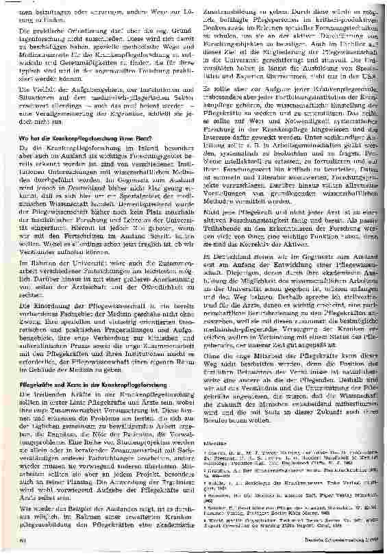 Vorschauseite 4: Die Krankenpflege als wissenschaftliches Forschungsgebiet der Medizin