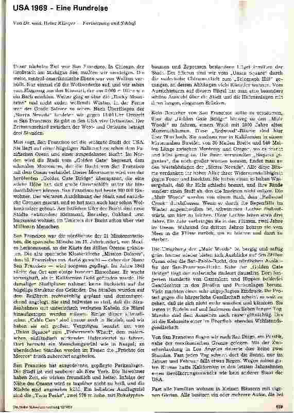 Vorschauseite 1: USA 1969 - Eine Rundreise Fortsetzung und Schluß