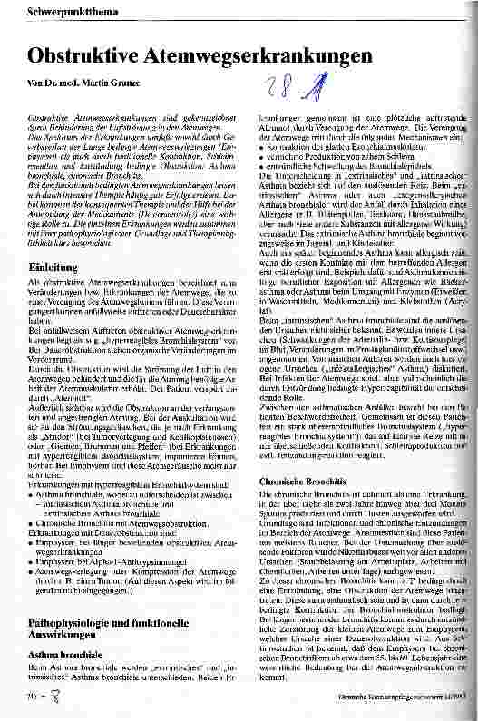 Vorschauseite 1: Obstruktive Atemwegserkrankungen
