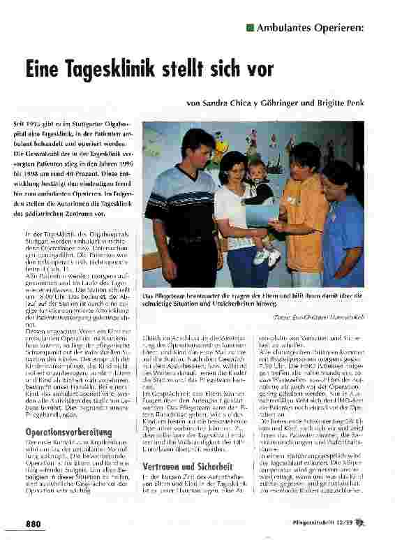 Vorschauseite 1: Eine Tagesklinik stellte sich vor Ambulantes Operieren