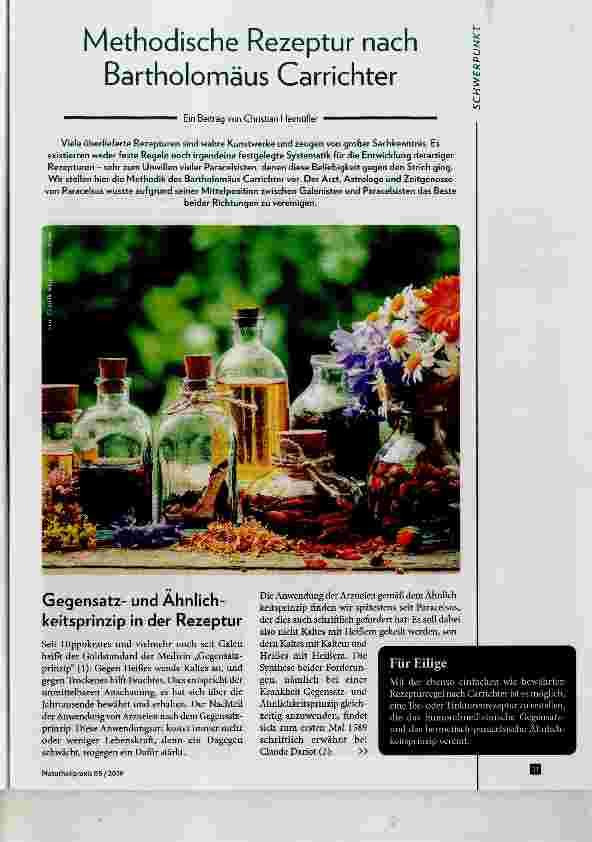 Vorschauseite 1: Methodische Rezeptur nach Bartholomäus Carrichter