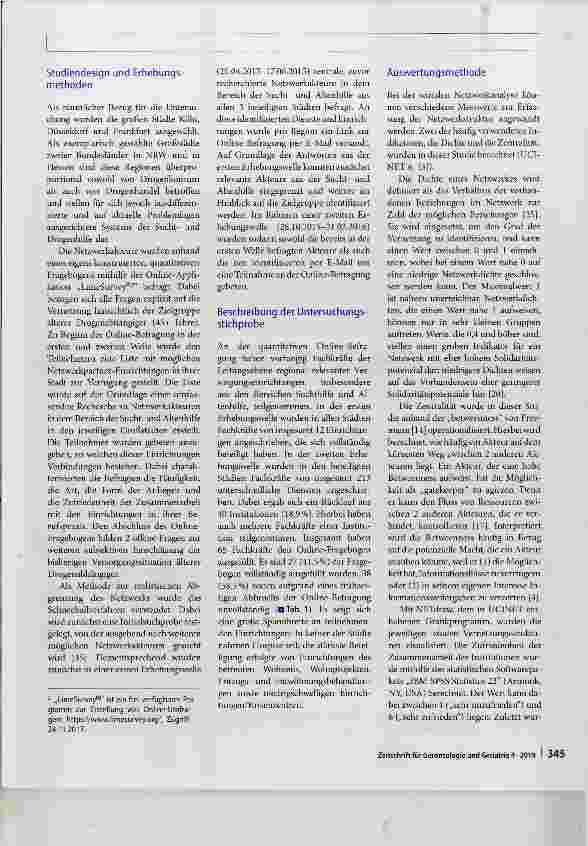 Vorschauseite 4: Soziale Netzwerkanalyse der Versorgungsstrukturen für ältere Drogenabhängige in drei deutschen Großstädten