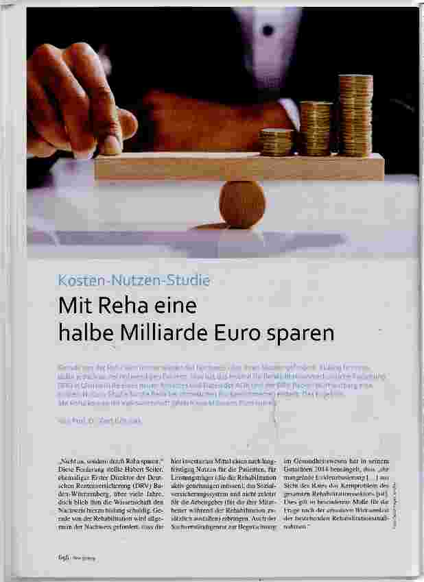 Vorschauseite 1: Mit Reha eine halbe Milliarde Euro sparen