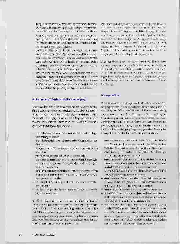 Vorschauseite 2: Braucht es Kinderhospize in der Schweiz? Eine Nachlese zur «PULS»-Sendung vom 3.12.2018