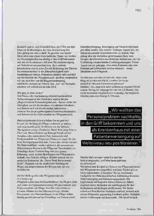 Vorschauseite 2: Magnetkrankenhaus in Antwerpen „Macht es einfach!“