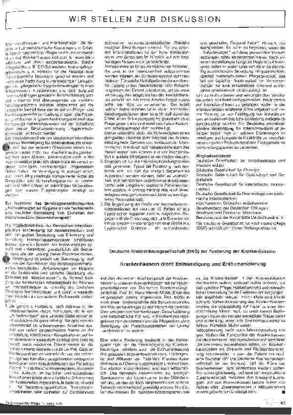 Vorschauseite 2: Stellungsnahme der Deutschen interdisziplinären Vereinigung für Intensivmedizin zur Weiterbildung zur Hygieneschwester/pfleger