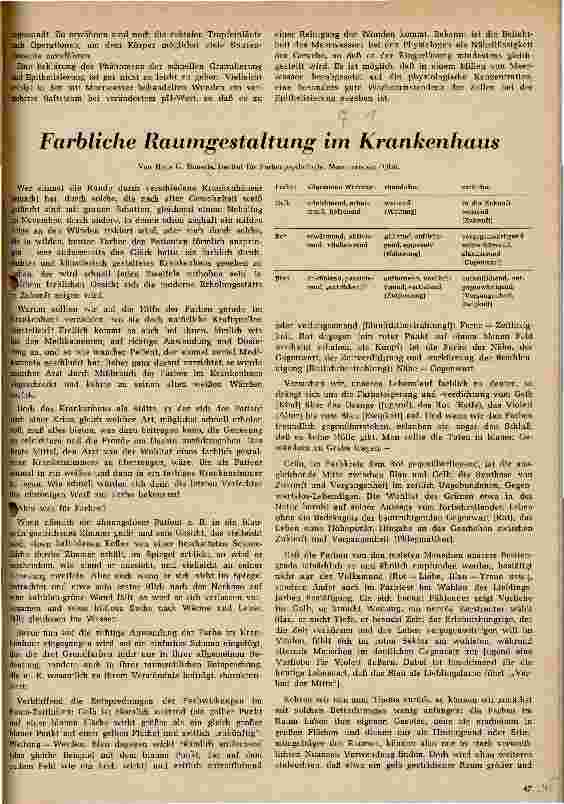 Vorschauseite 1: Farbliche Raumgestaltung im Krankenhaus