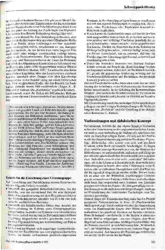 Vorschauseite 2: Literaturgruppe im psychiatrischen Maßregelvollzug