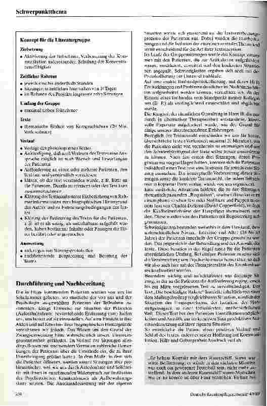 Vorschauseite 3: Literaturgruppe im psychiatrischen Maßregelvollzug