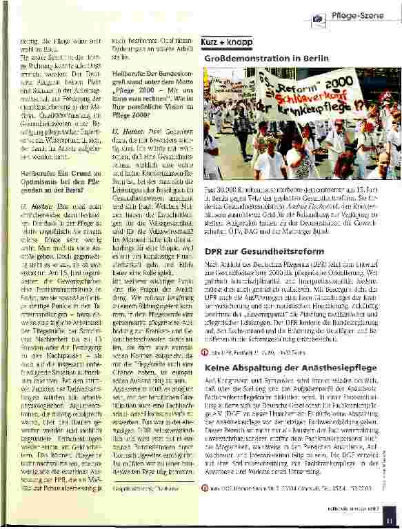 Vorschauseite 2: Die Pflege muß gehört werden! Anhaltende Ignoranz gegenüber den Pflegeberufen