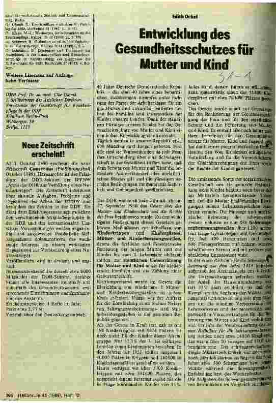 Vorschauseite 1: Entwicklung des Gesundheitsschutzes für Mutter und Kind