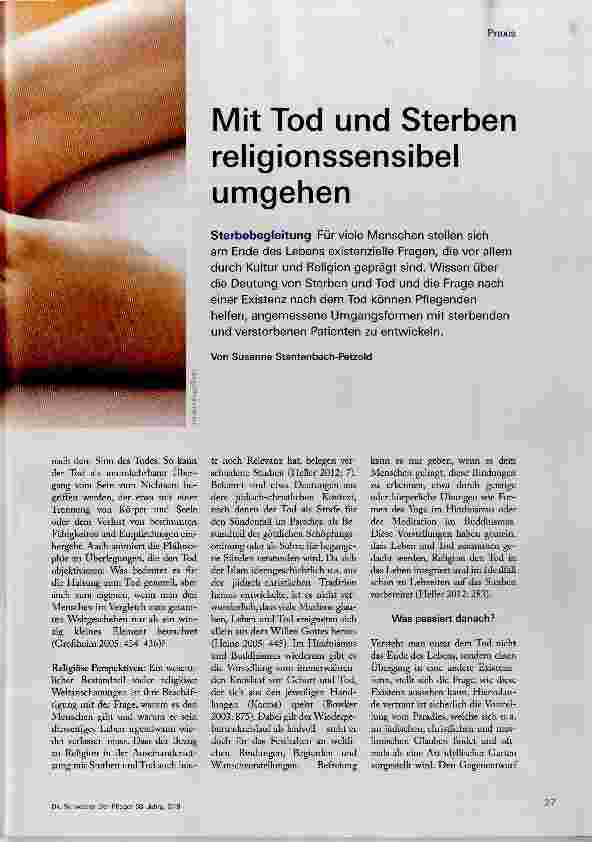 Vorschauseite 2: Mit Tod und Sterben religionssensibel umgehen