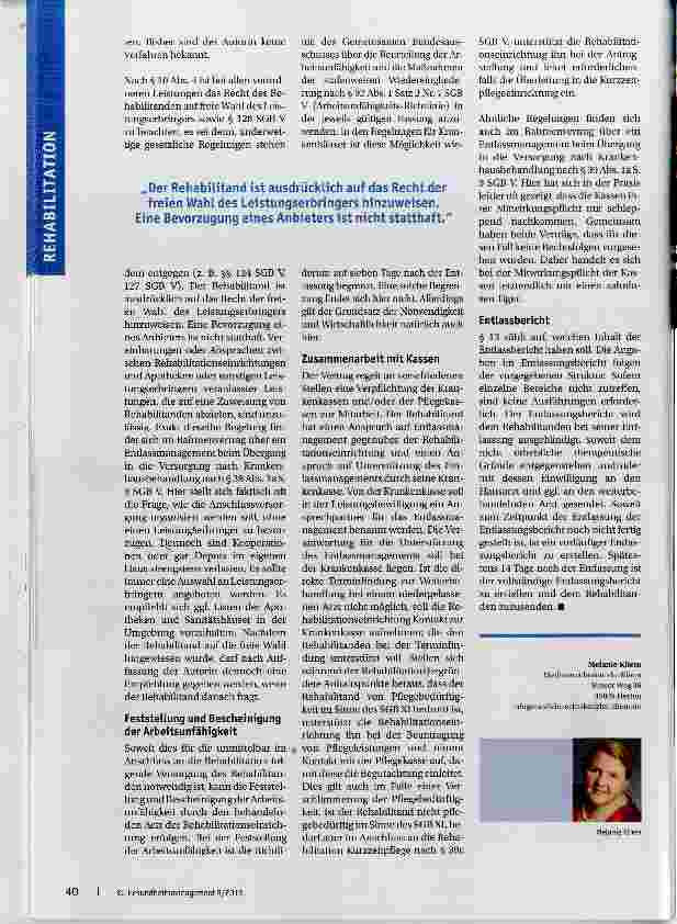 Vorschauseite 3: Entlassmanagement in der Rehabilitation