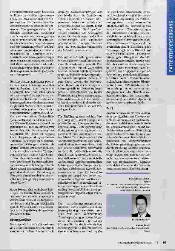 Vorschauseite 2: Aktuelle Herausforderungen der physikalischen Therapie