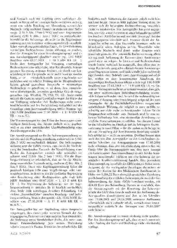 Vorschauseite 3: Keine Eilbedürftigkeit des Anspruchs eines Arztes gegenüber einer Krankenkasse, die Information über Erprobungsverfahren gegenüber seinen Patienten zu unterlassen