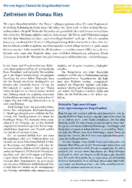 Vorschauseite 1: Zeitreisen im Donau Ries