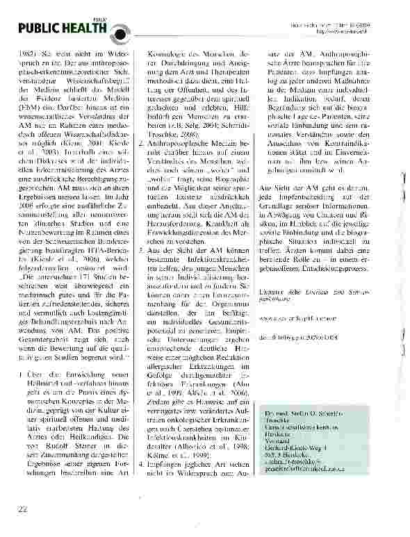 Vorschauseite 2: Impfungen aus Sicht der Anthroposophischen Medizin