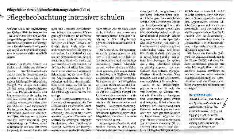 Vorschauseite 1: Pflegebeobachtung intensiver
