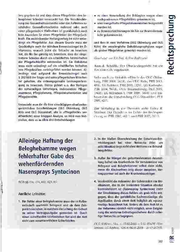 Vorschauseite 6: Dekubiti - kein fahrlässiges Fehlverhalten des Pflegepersonals